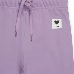 ALAN JONES Cotton Blend Knit Pack Of 2 Love & Los Angeles Text Printed Joggers - Lavender & Black image 5