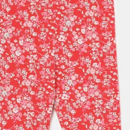 Jockey Kids Rio Red Printed Cotton Floral Print Leggings image 3