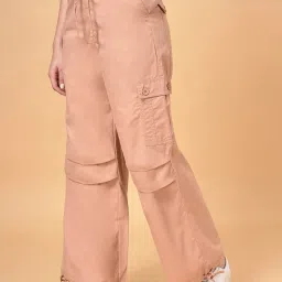 SF Jeans by Pantaloons Beige Cotton Flared Pants image 3