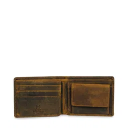 CALFNERO Men Brown Solid Genuine Leather Two Fold Wallet image 3