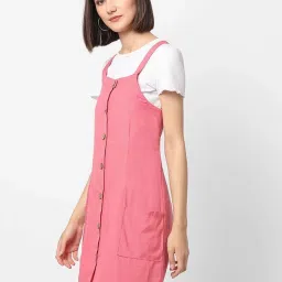 VASTRADO Pink Cotton Pinafore Dress image 3