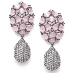 Priyaasi Silver-Plated Artificial Stone Studded Drop earrings image 2