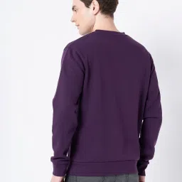 Red Tape Purple Regular Fit Solid Sweatshirt image 2
