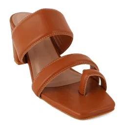 Scentra Women's Tan Toe Ring Sandals image 3