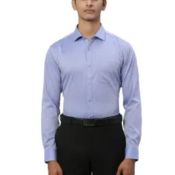Park Avenue Blue Slim Fit Texture Shirt-picture-43