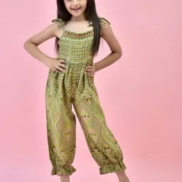 Juniper Girls Green Printed Jumpsuit-picture-18