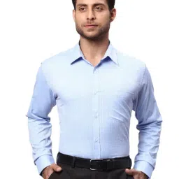 Park Avenue Blue Slim Fit Checks Shirt-image-68