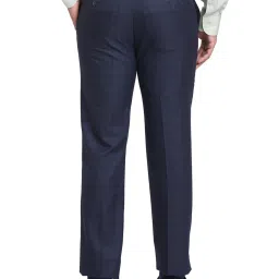 Raymond Blue Contemporary Fit Checks Trousers image 2