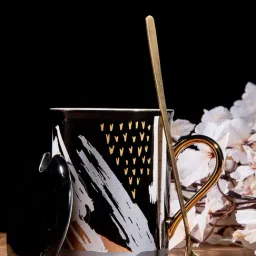 Gibox Black Ceramic Ceramic Cups And Saucers 400 ML-image-5