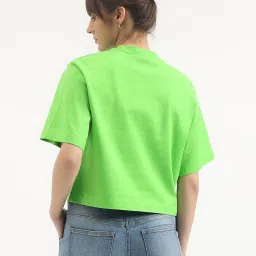 United Colors of Benetton Green Cotton T-Shirt image 2
