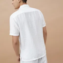 Code By Lifestyle Ecru Cotton Regular Fit Printed Shirt image 2