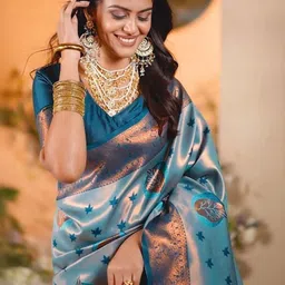 Eecoo Ethnic Motifs Woven Design Zari Kanjeevaram Saree image 2