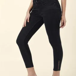 People by Pantaloons Black Cotton Mid Rise Jeans image 3