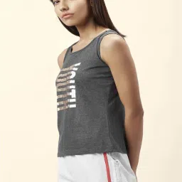 Ajile by Pantaloons Grey Cotton Graphic Print T-Shirt image 3