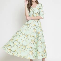 Sera Green Printed Dress-picture-32