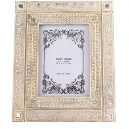 Aapno Rajasthan Beige Wooden Table Top Photoframe image 3