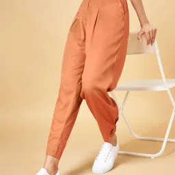 Honey by Pantaloons Rust Pleated Pants image 3