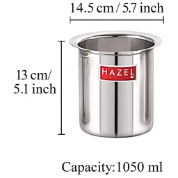 HAZEL Steel Milk Pot, Stainless Steel Milk Boiling Vessel Gunj for Kitchen, 1050 ml image 3