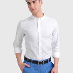 United Colors of Benetton White Cotton Slim Fit Shirt-picture-16