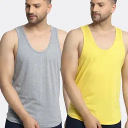 Friskers Multi Cotton Slim Fit Vest - Pack of 2-picture-25