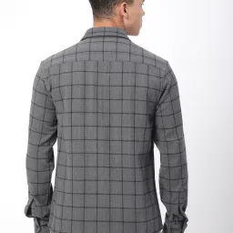 VASTRADO Core Fashion Black Regular Fit Checks Shirt image 2