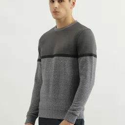 United Colors of Benetton Mid Grey Regular Fit Colour Block Sweatshirt image 3