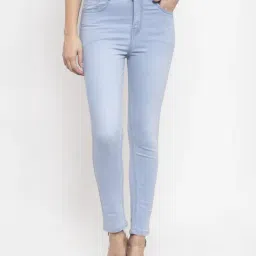 KASSUALLY Sky Blue Cotton Relaxed Fit Mid Rise Jeans-picture-22