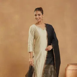 Fabindia Black Silk Dupatta image 2