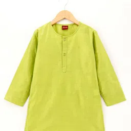 TWISHA Kids Green & White Floral Print Full Sleeves Kurta , Pyjamas with Jacket image 3