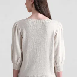 Only Beige Regular Fit Pullover image 3