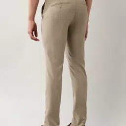 Arrow Beige Polyester Slim Fit Solid Formal Trousers image 2