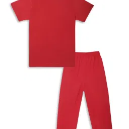 Vimal Jonney Kids Red Printed T-Shirt Set image 2