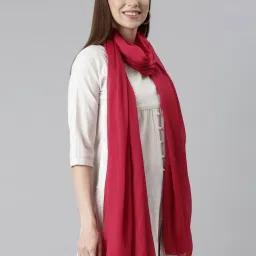 TWIN BIRDS Golden & Red Plain Dupatta - Pack Of 2 image 3