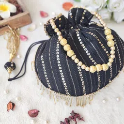 LABEL KANUPRIYA Embellished Potli Clutch image 2