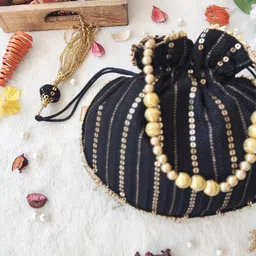 LABEL KANUPRIYA Embellished Potli Clutch image 4