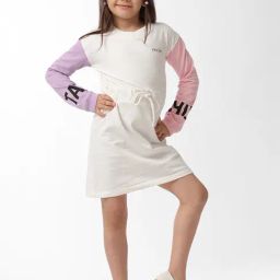 Kate & Oscar Girls Off white Solid Full Sleeves Dress-picture-45