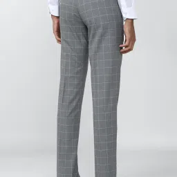 Van Heusen Grey Slim Fit Checks Trousers image 3