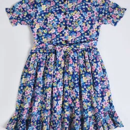 Bella Moda Kids Multicolor Floral Print Fit & Flare Dress image 2