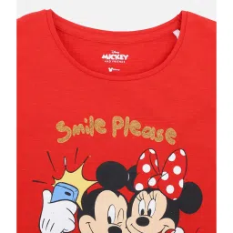 Kidsville Kids Bright Red Mickey & Friends Print T-Shirt image 3