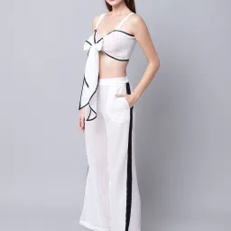 aoba Erotissch White Plain Beachwear Co-Ord Set image 3