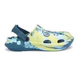 Lucy&Luke By Liberty Kids ALEX-02E Teal Blue & Yellow Back Strap Clogs image 3