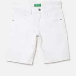 United Colors of Benetton Kids White Solid Shorts-picture-40