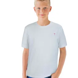 Palm Tree Kids White Cotton Regular Fit T-Shirt image 3