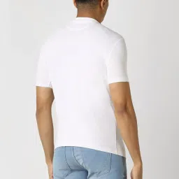 Van Heusen White Cotton Slim Fit Printed T-Shirt image 2