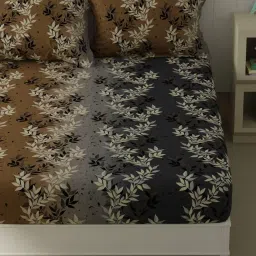 Bianca KOPA Extra Smooth Floral Brown 152 TC Microfibre Double Bedsheet with 2 Pillow Covers image 3