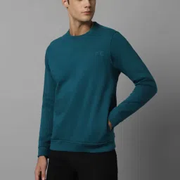 Louis Philippe Blue Cotton Regular Fit Logo Printed Sweatshirt image 3