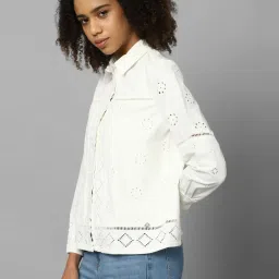 Allen Solly Off-White Cotton Self Pattern Shirt image 3