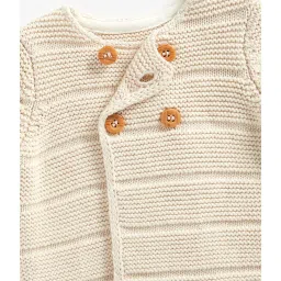 Mothercare Kids Beige Self Design Full Sleeves Sweater image 3