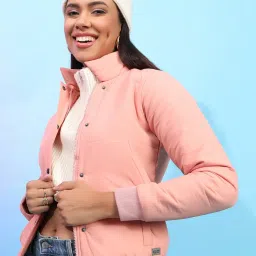 Campus Sutra Pink Quilted Pattern Jacket image 3