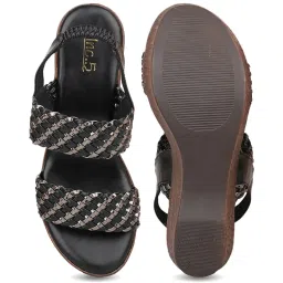 Inc.5 Women's Black Sling Back Wedges image 3